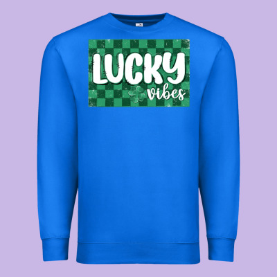 Lucky Vibes Premium Sweatshirt Designed By Maliassmallbusiness