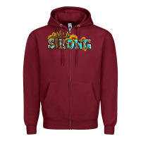Burgundy she is strong with cross Zipper Hoodie - AdoDesignShop