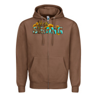 Chestnut she is strong with cross Zipper Hoodie - AdoDesignShop