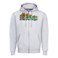 Heather Grey she is strong with cross Zipper Hoodie - AdoDesignShop