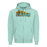 Seafoam she is strong with cross Zipper Hoodie - AdoDesignShop
