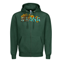 Sports Green she is strong with cross Zipper Hoodie - AdoDesignShop