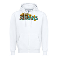 White she is strong with cross Zipper Hoodie - AdoDesignShop