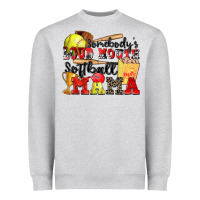 Heather Grey somebody's loud mouth softball mama Heavyweight Sweatshirt - Zillion Design Studio