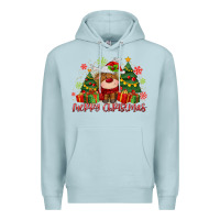 Blue Mist merry christmas reindeer Premium Hoodie - MaliasSmallBusiness