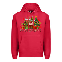 Cardinal merry christmas reindeer Premium Hoodie - MaliasSmallBusiness