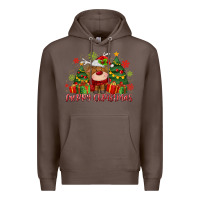 Coffee merry christmas reindeer Premium Hoodie - MaliasSmallBusiness