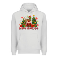 Dove Grey merry christmas reindeer Premium Hoodie - MaliasSmallBusiness