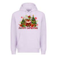 Lilac merry christmas reindeer Premium Hoodie - MaliasSmallBusiness