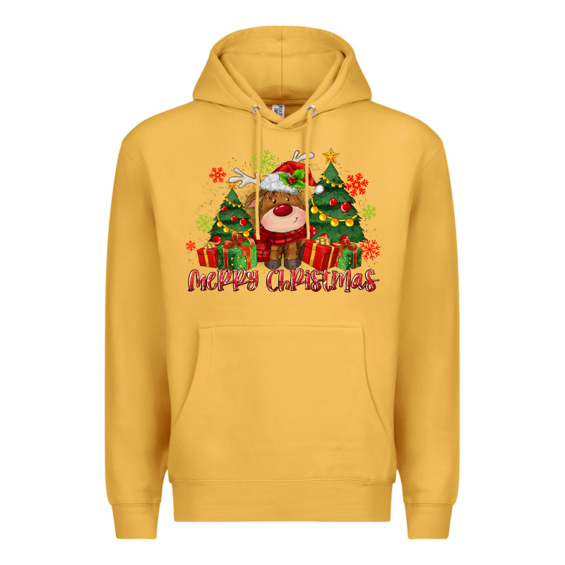 Merry Christmas Reindeer Premium Hoodie by MaliasSmallBusiness | Teevron