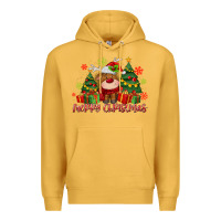 Mustard merry christmas reindeer Premium Hoodie - MaliasSmallBusiness