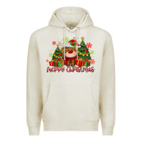 Oatmeal Heather merry christmas reindeer Premium Hoodie - MaliasSmallBusiness