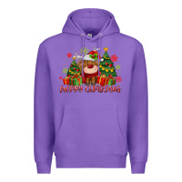 Purple merry christmas reindeer Premium Hoodie - MaliasSmallBusiness