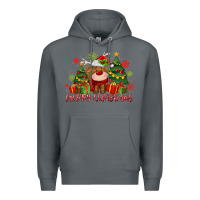 Rock merry christmas reindeer Premium Hoodie - MaliasSmallBusiness