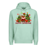 Seafoam merry christmas reindeer Premium Hoodie - MaliasSmallBusiness