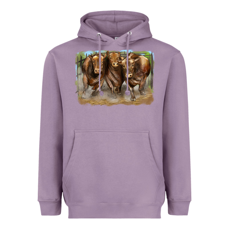 3 Red Angus Bulls Heavyweight Hoodie by LillyAllenDesigns | Teevron