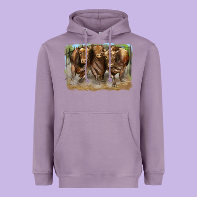 3 Red Angus Bulls Heavyweight Hoodie Designed By Lillyallendesigns