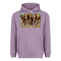 Lavender 3 red angus bulls Heavyweight Hoodie - LillyAllenDesigns