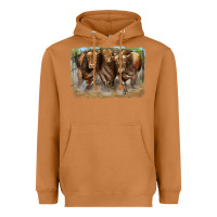 Meerkat 3 red angus bulls Heavyweight Hoodie - LillyAllenDesigns