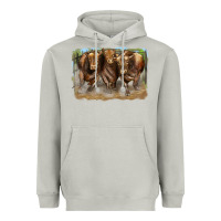 Moon Dust 3 red angus bulls Heavyweight Hoodie - LillyAllenDesigns