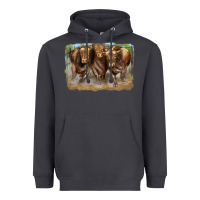 Smoke 3 red angus bulls Heavyweight Hoodie - LillyAllenDesigns