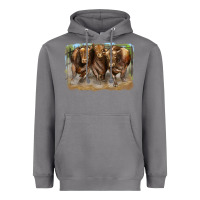 Storm 3 red angus bulls Heavyweight Hoodie - LillyAllenDesigns