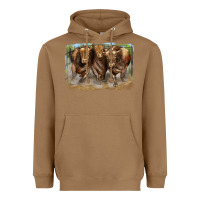 Toasted Coconut 3 red angus bulls Heavyweight Hoodie - LillyAllenDesigns