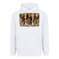 White 3 red angus bulls Heavyweight Hoodie - LillyAllenDesigns