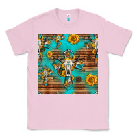 Bubblegum Pink bull skull cross seamless pattern Classic Tee - HRA Design Shop