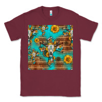 Burgundy bull skull cross seamless pattern Classic Tee - HRA Design Shop
