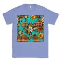 Colony Blue bull skull cross seamless pattern Classic Tee - HRA Design Shop