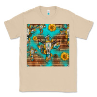 Mushroom bull skull cross seamless pattern Classic Tee - HRA Design Shop