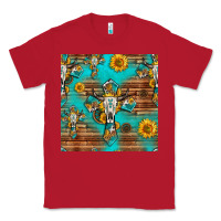 Red bull skull cross seamless pattern Classic Tee - HRA Design Shop