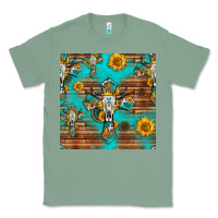 Sage bull skull cross seamless pattern Classic Tee - HRA Design Shop