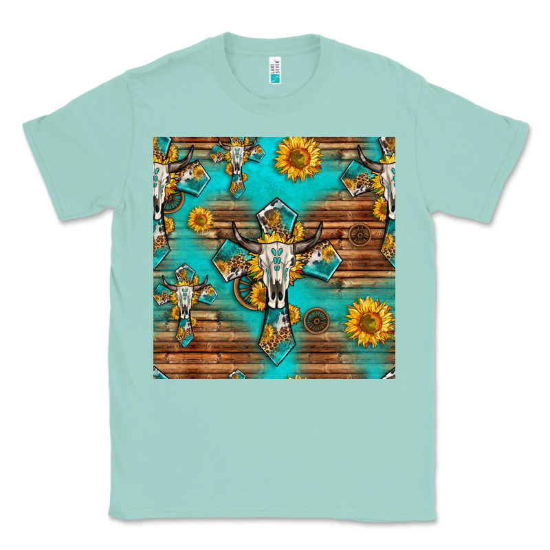 Bull Skull Cross Seamless Pattern Classic Tee by HRA Design Shop | Teevron