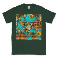 Sports Green bull skull cross seamless pattern Classic Tee - HRA Design Shop