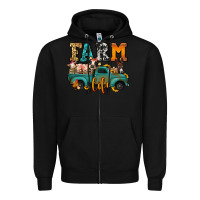 Black farm life farm animals truck Zipper Hoodie - Jasminsmagicworld