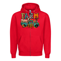 Red farm life farm animals truck Zipper Hoodie - Jasminsmagicworld