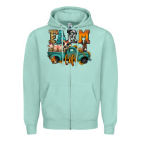Seafoam farm life farm animals truck Zipper Hoodie - Jasminsmagicworld