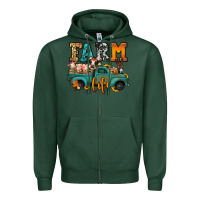 Sports Green farm life farm animals truck Zipper Hoodie - Jasminsmagicworld