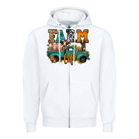 White farm life farm animals truck Zipper Hoodie - Jasminsmagicworld