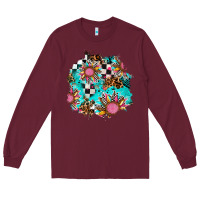 Burgundy race sunflower patches Long Sleeve Tee - AdoDesignShop