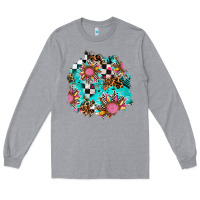 Heather Grey race sunflower patches Long Sleeve Tee - AdoDesignShop