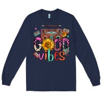 Navy good vibes cassette boombox Long Sleeve Tee - FaDigitalArtStudio