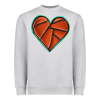 Heather Grey basketball heart Heavyweight Sweatshirt - texasbilliewilder