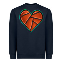 Navy basketball heart Heavyweight Sweatshirt - texasbilliewilder