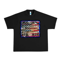 Black american flag with cowhide background Urban Heavy Tee - RanaPortraitStore