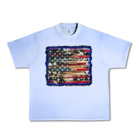 Grape Ice american flag with cowhide background Urban Heavy Tee - RanaPortraitStore