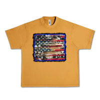Peanut Butter american flag with cowhide background Urban Heavy Tee - RanaPortraitStore