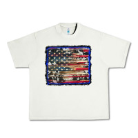 Pistachio american flag with cowhide background Urban Heavy Tee - RanaPortraitStore
